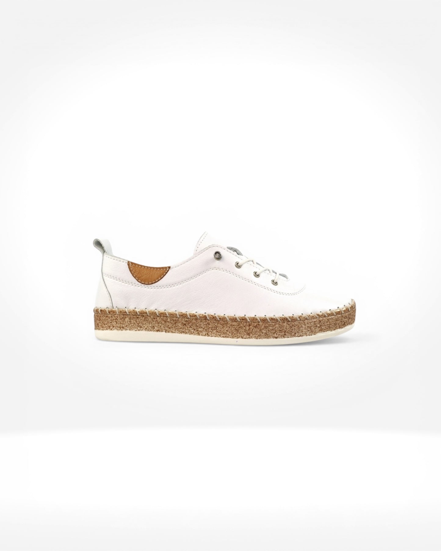 Evie White Leather Plimsoll