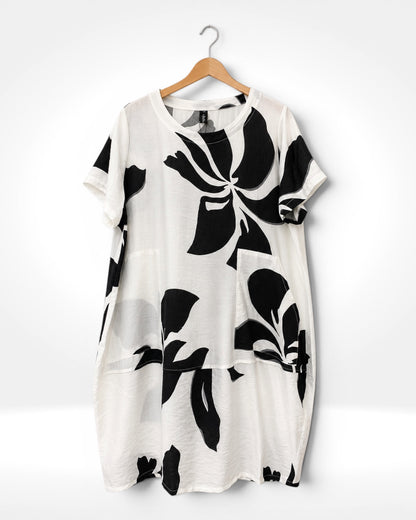 Monochrome Bloom Tunikakleid (Bella Blue)