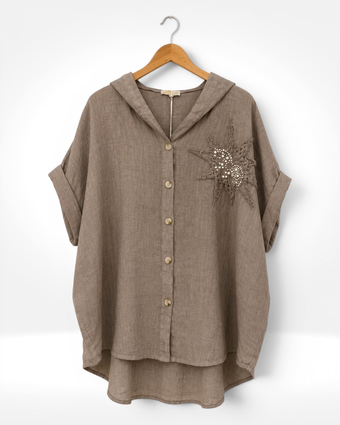 Hooded Linen Star Shirt