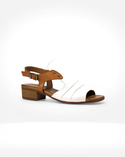 Jaden White Leather Sandal