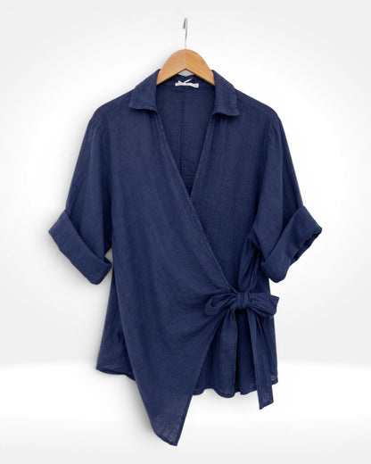 Linen Wrap Top