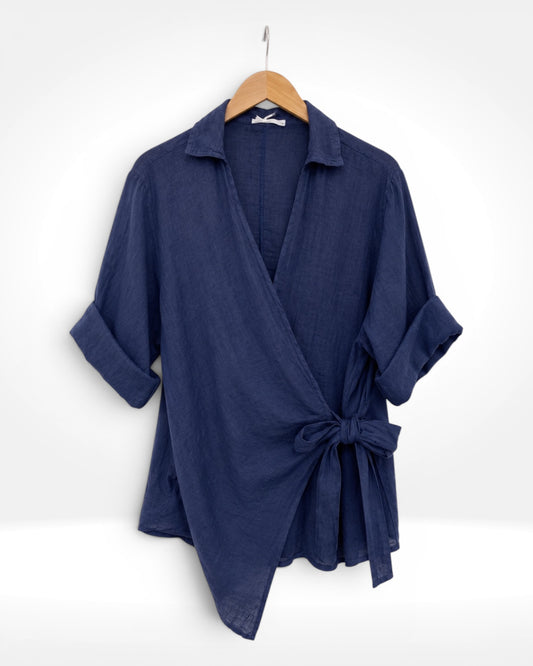 Linen Wrap Top