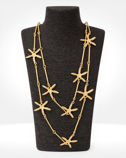 Golden Starfish Statement Necklace