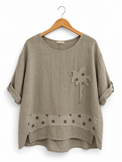 Sorrento Palm Linen Top