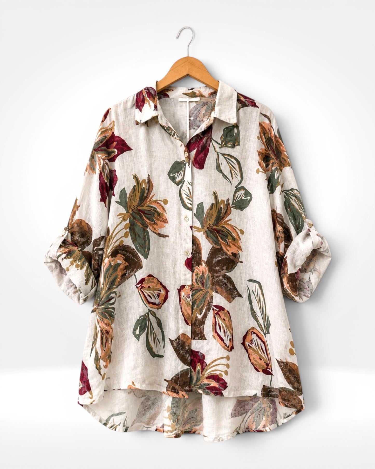 Rustic Bloom Linen Shirt