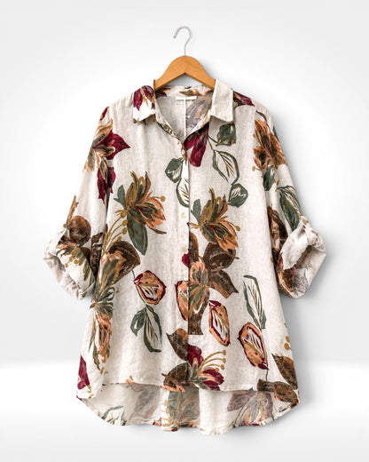 Rustic Bloom Linen Shirt