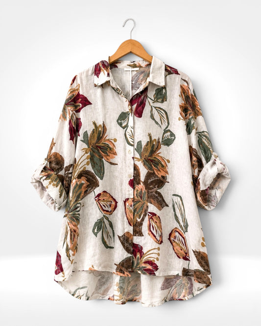 Rustic Bloom Linen Shirt