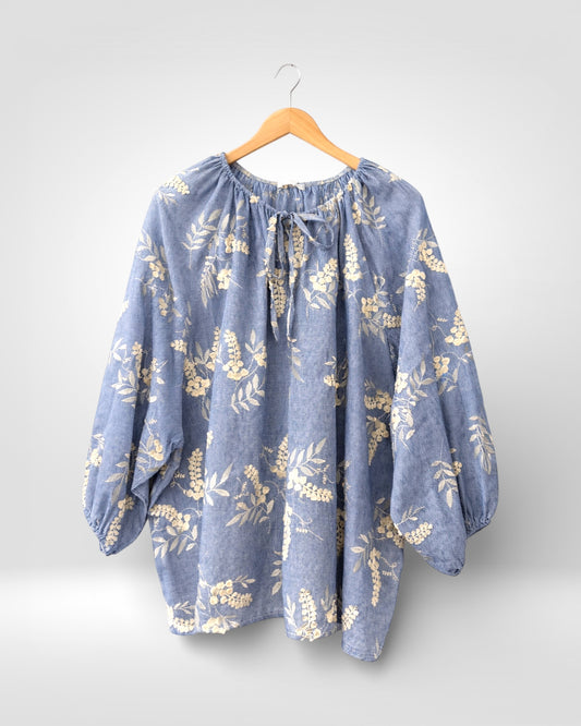 Embroidered Cotton Batwing Top