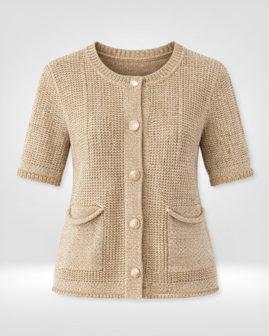 Gold Shimmer Knit Cardigan/Top