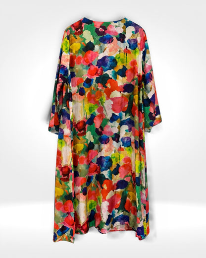 Abstract Bloom Midi Dress (Bella Blue)