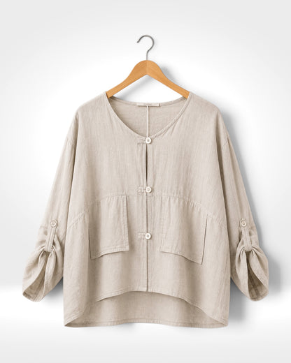 The Verona Linen Relaxed Top