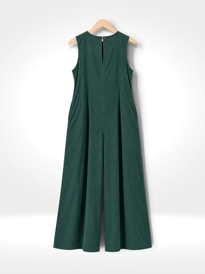 Fine Corduroy Wide-Leg Jumpsuit