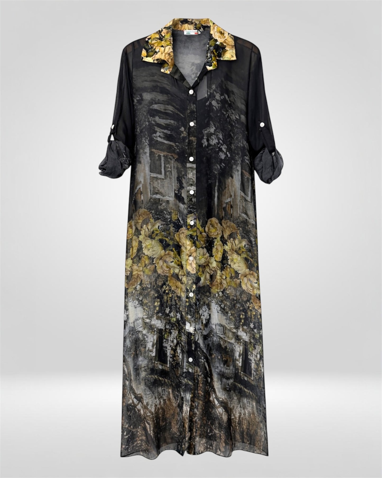 Garden Silk Shirt Dress