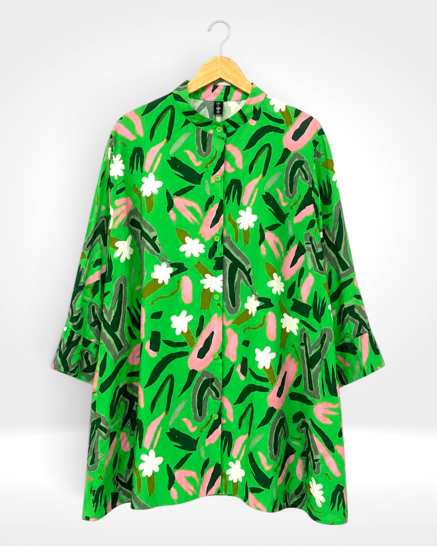 Green Abstract Print Shirt (Bella Blue)