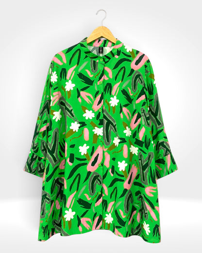 Green Abstract Print Shirt (Bella Blue)