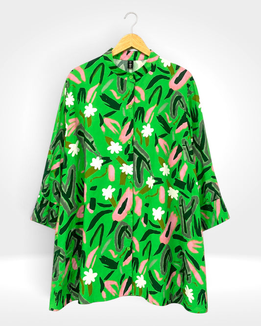 Green Abstract Print Shirt (Bella Blue)