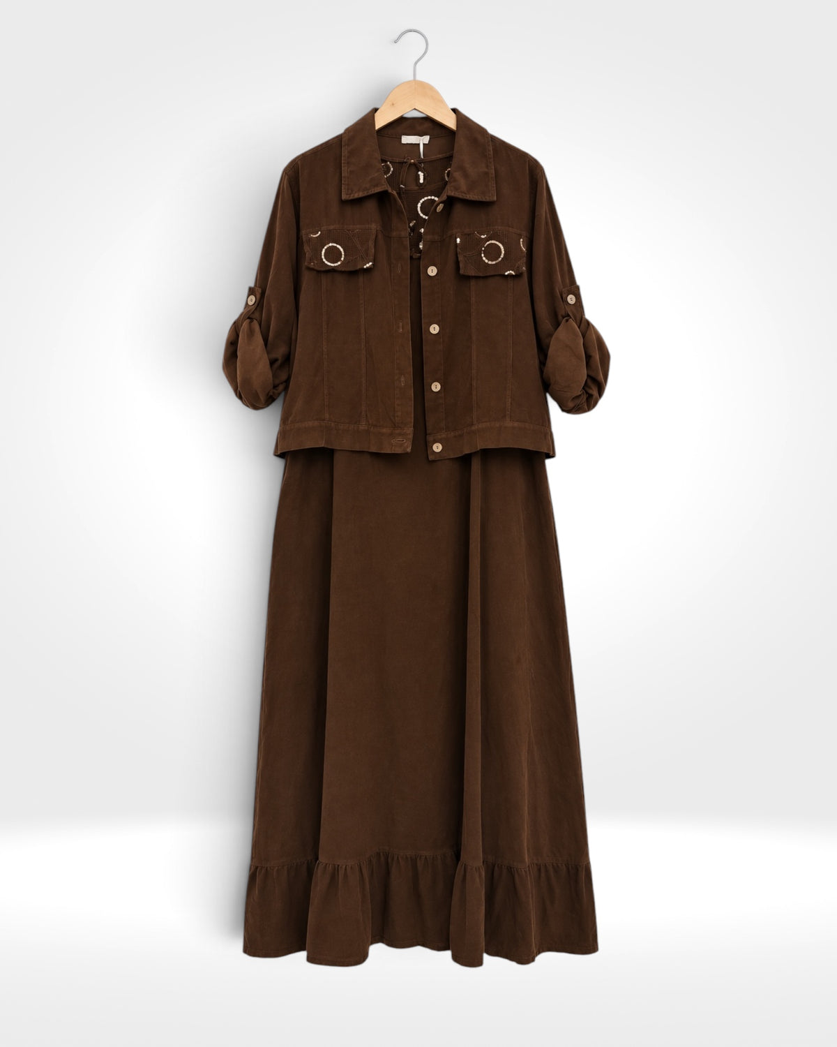 Elowen Layered Maxi Dress & Jacket Set