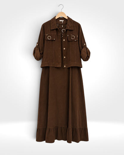 Elowen Layered Maxi Dress & Jacket Set