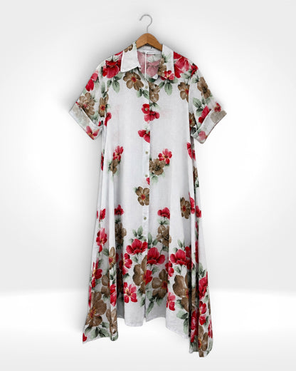 Botanical Bloom Linen Dress