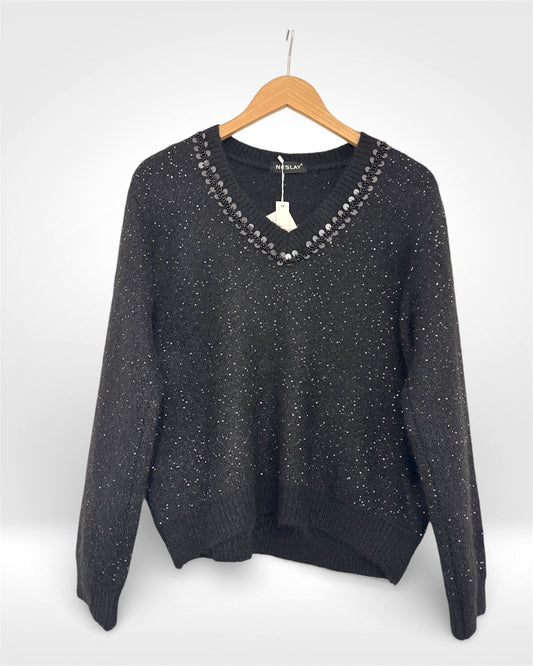 Midnight Sparkle Beaded Knit