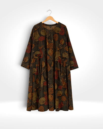 Autumn Woodland Corduroy Dress (Bella Blue)
