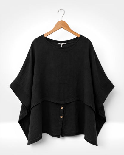 Button Detail Linen Top