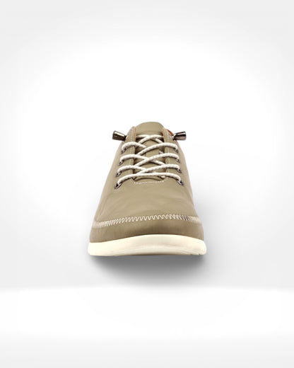 Penelopy Khaki Leather Trainer