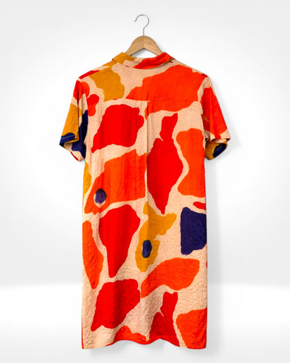 Sunset Abstract Shirt Dress (Bella Blue)