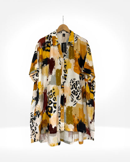 Abstract & Animal Print Relaxed Shirt (Bella Blue)