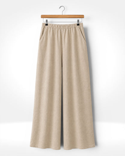 Relaxed Linen Wide-Leg Trousers