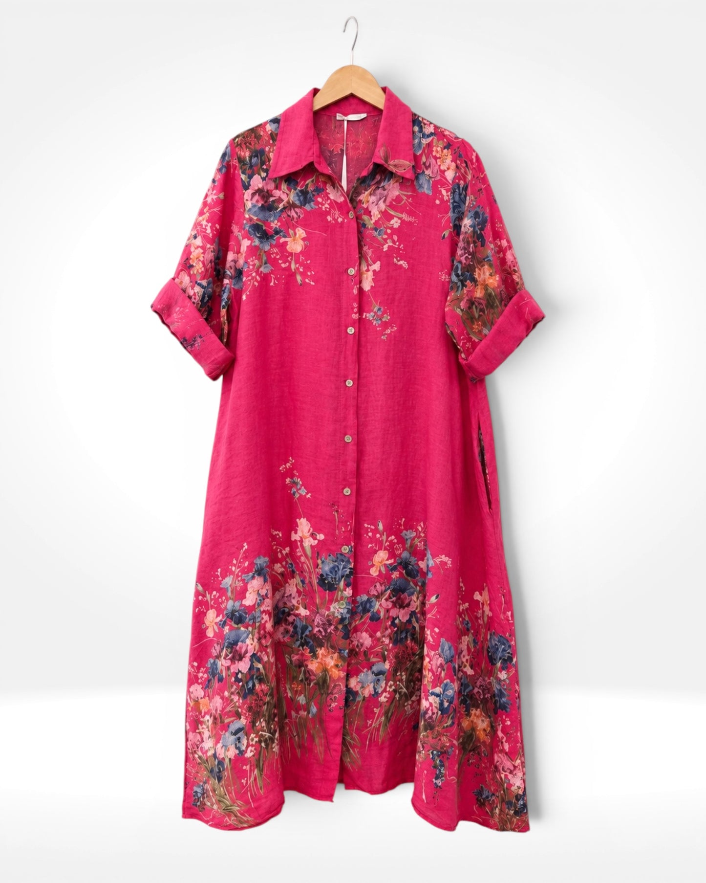 Wildflower Linen Shirt Dress