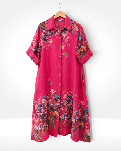 Wildflower Linen Shirt Dress