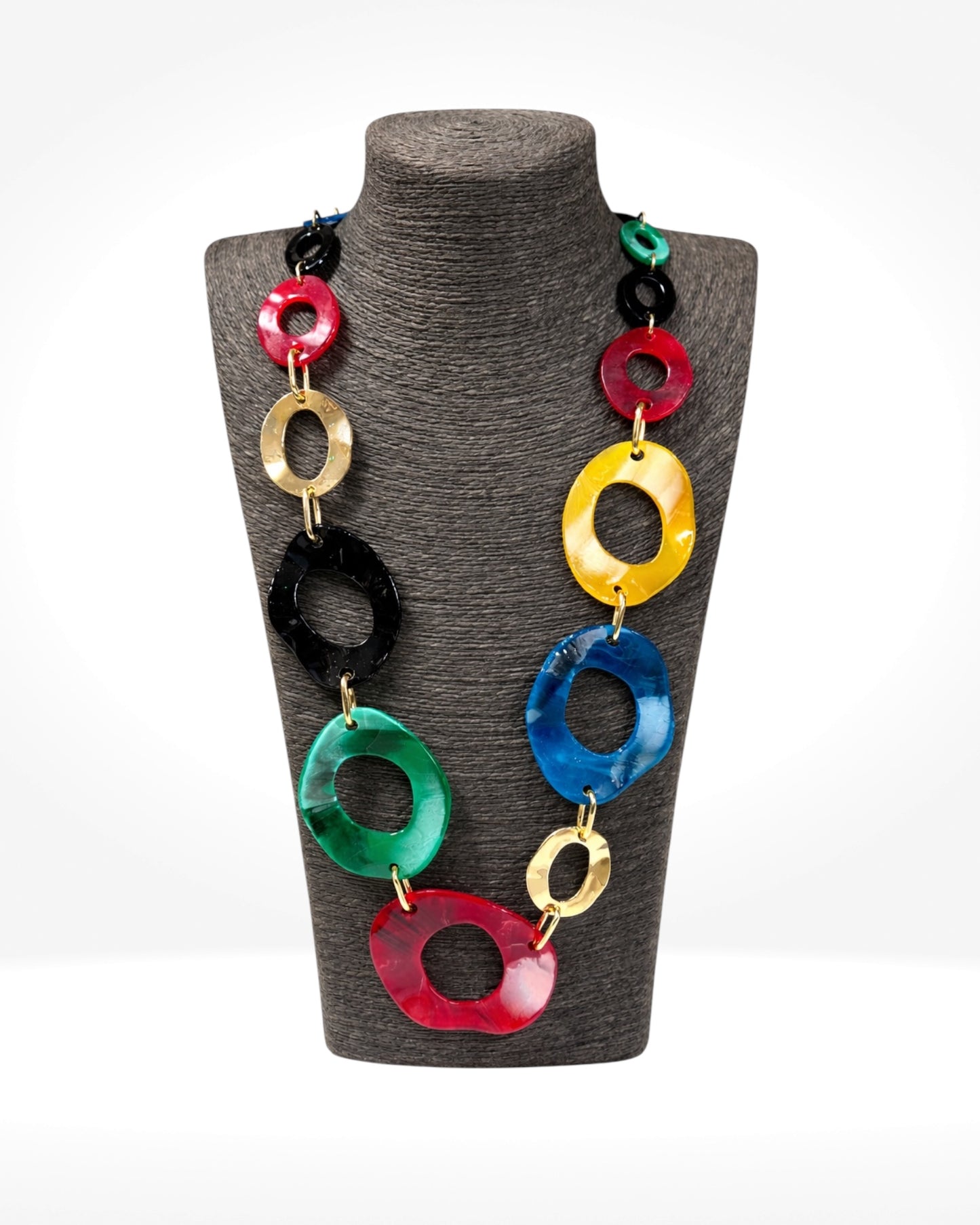 Multi Colour Resin Link Necklace
