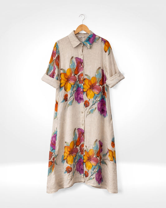 Bloom Linen Shirt Dress