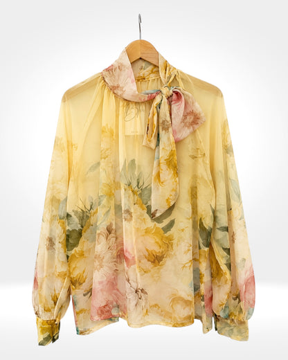 Whisper Bloom Sheer Blouse