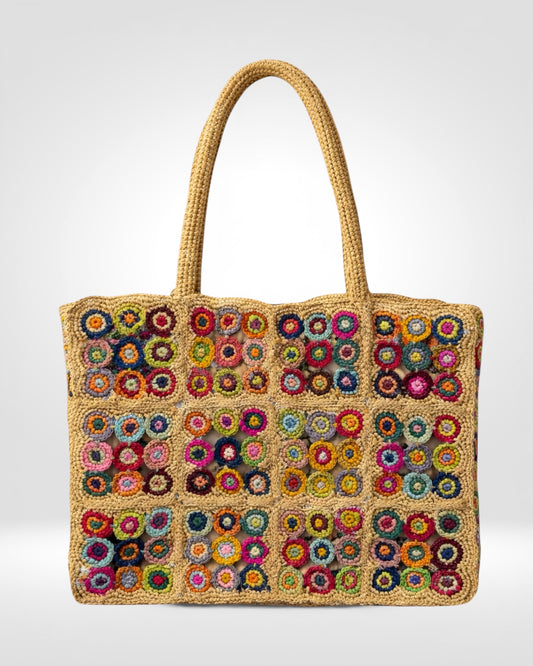 Patchwork Rosette Tote