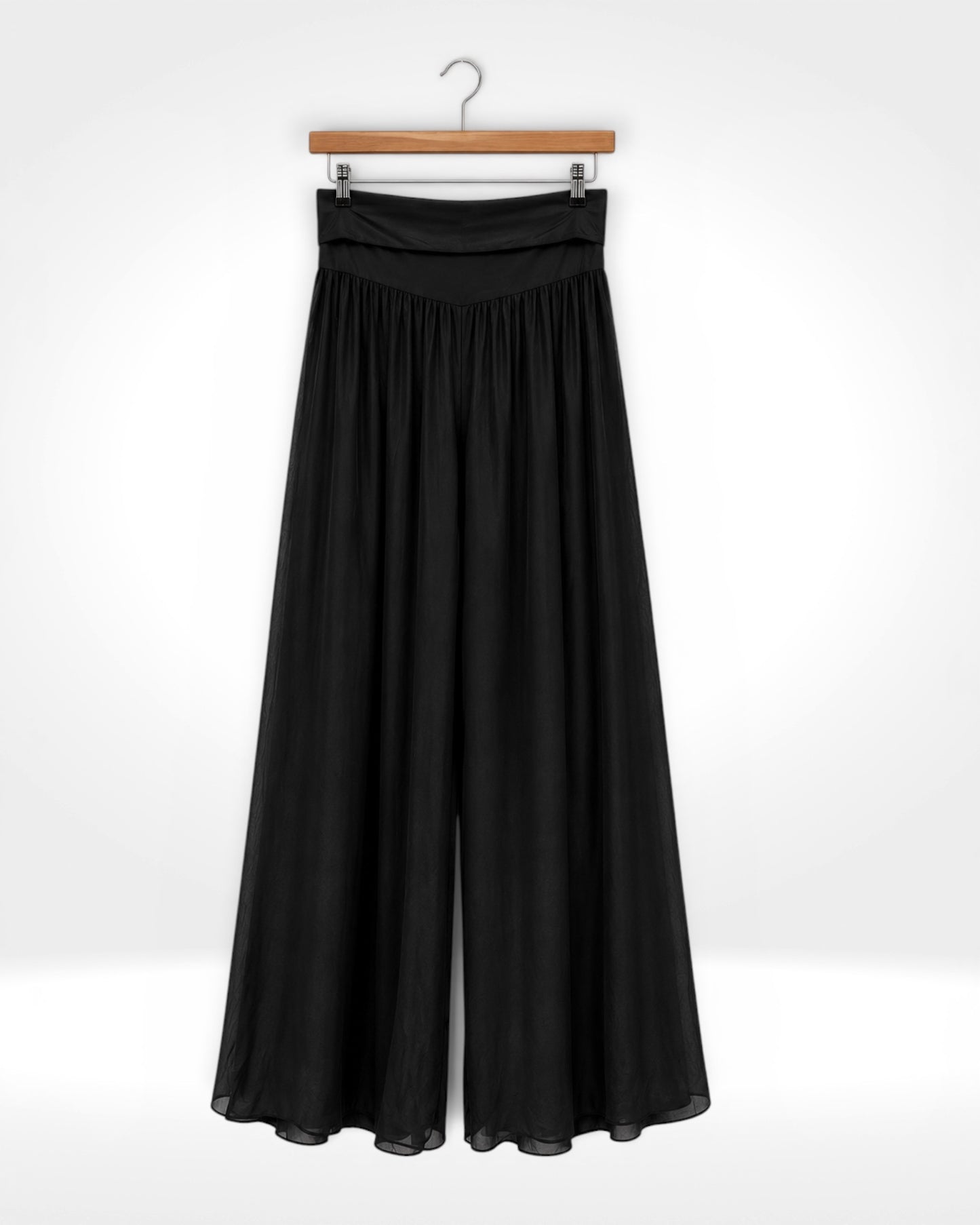 Silk Overlay Palazzo Trousers