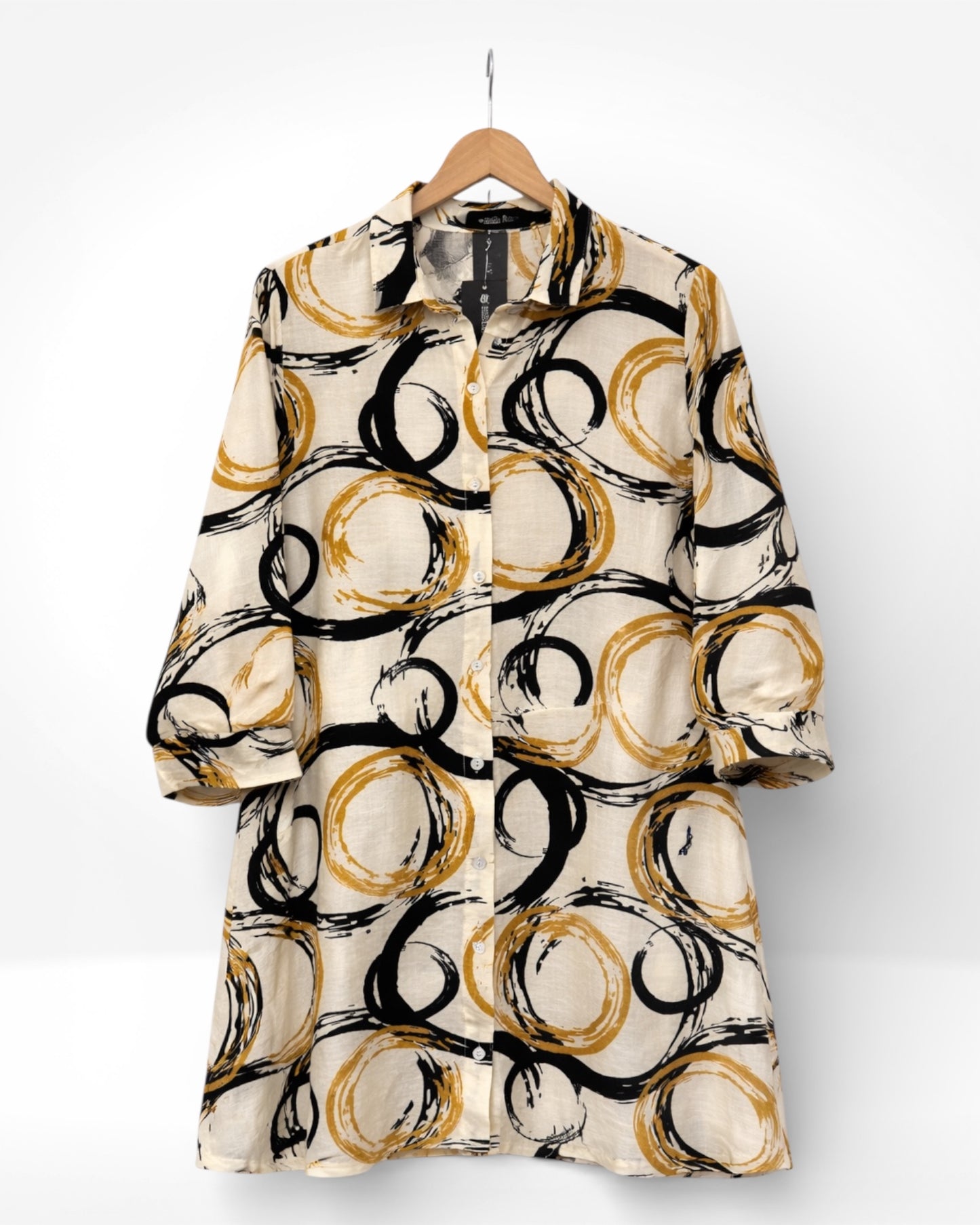 Golden Orbit Button-Through Tunic (Bella Blue)