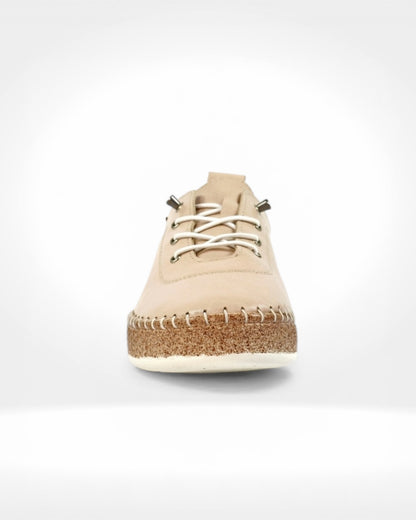 Evie Cream Leather Plimsoll