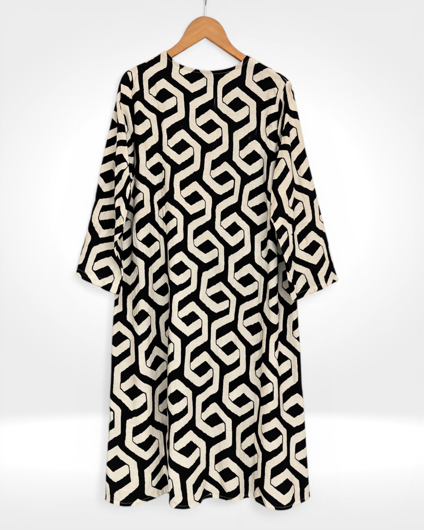 Monochrome Geoprint Smock Dress (Bella Blue)