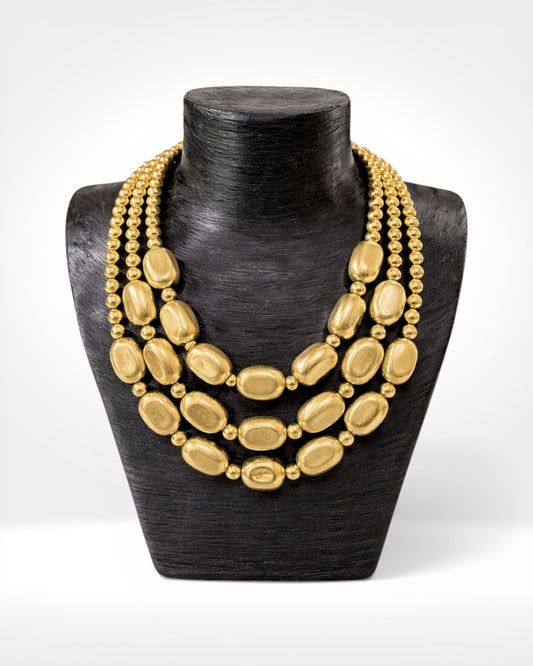 Layered Gold Bead Necklace