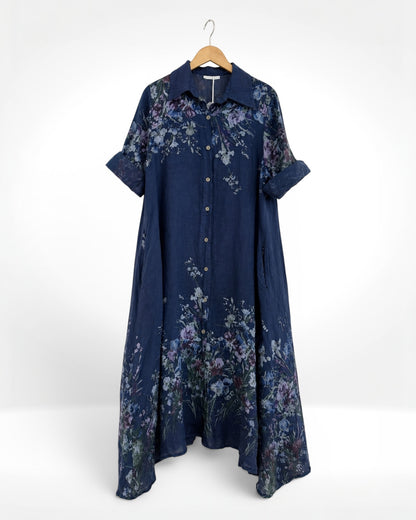 Wildflower Linen Shirt Dress