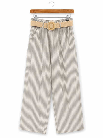 Amalfi Stripe Linen Trousers