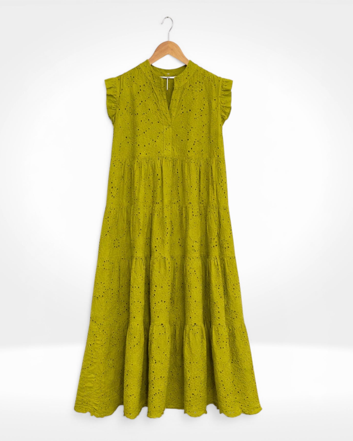 Broderie Anglaise Frill Sleeve Dress