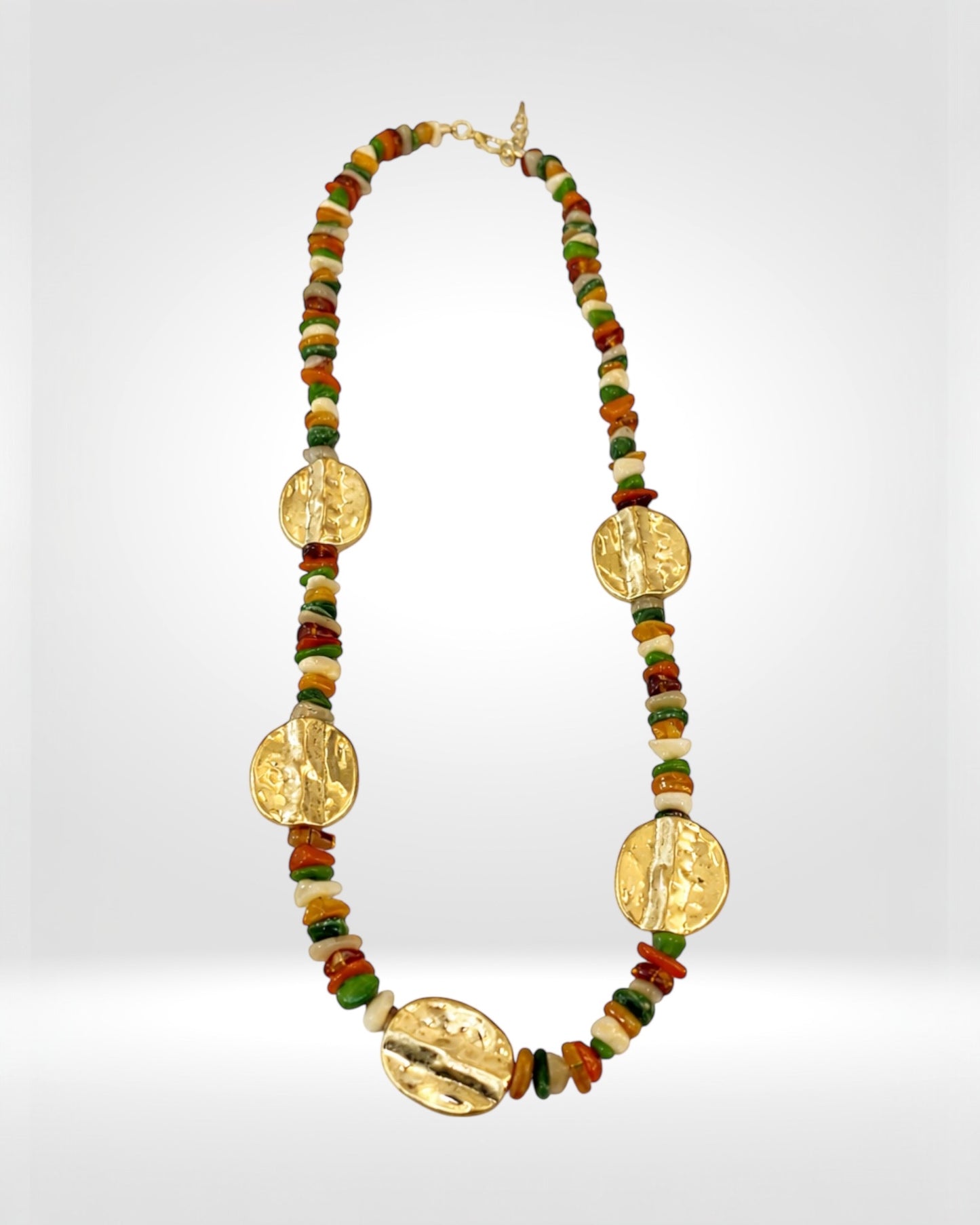 Golden Nomad Medallion Beaded Necklace