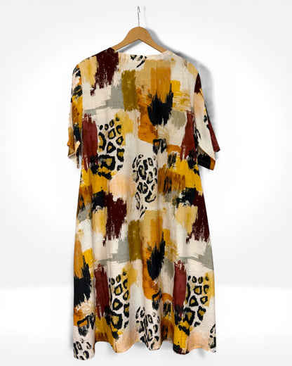 Abstract & Animal Print Relaxed Dress (Bella Blue)