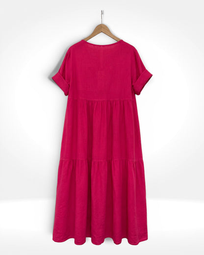 Luna Linen Tiered Maxi Dress