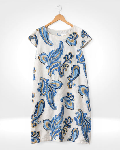 Paisley-Leinen-Kleid "Breeze"
