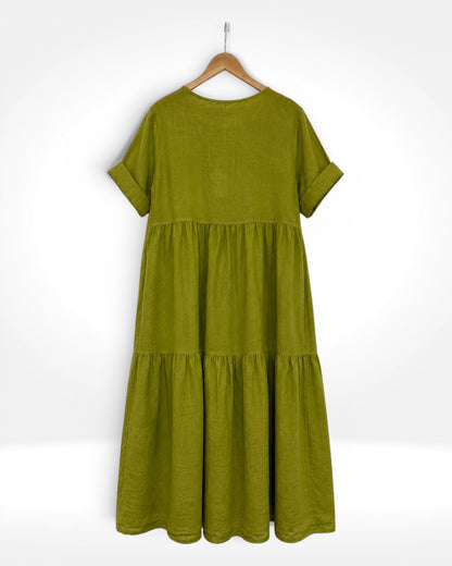 Luna Linen Tiered Maxi Dress