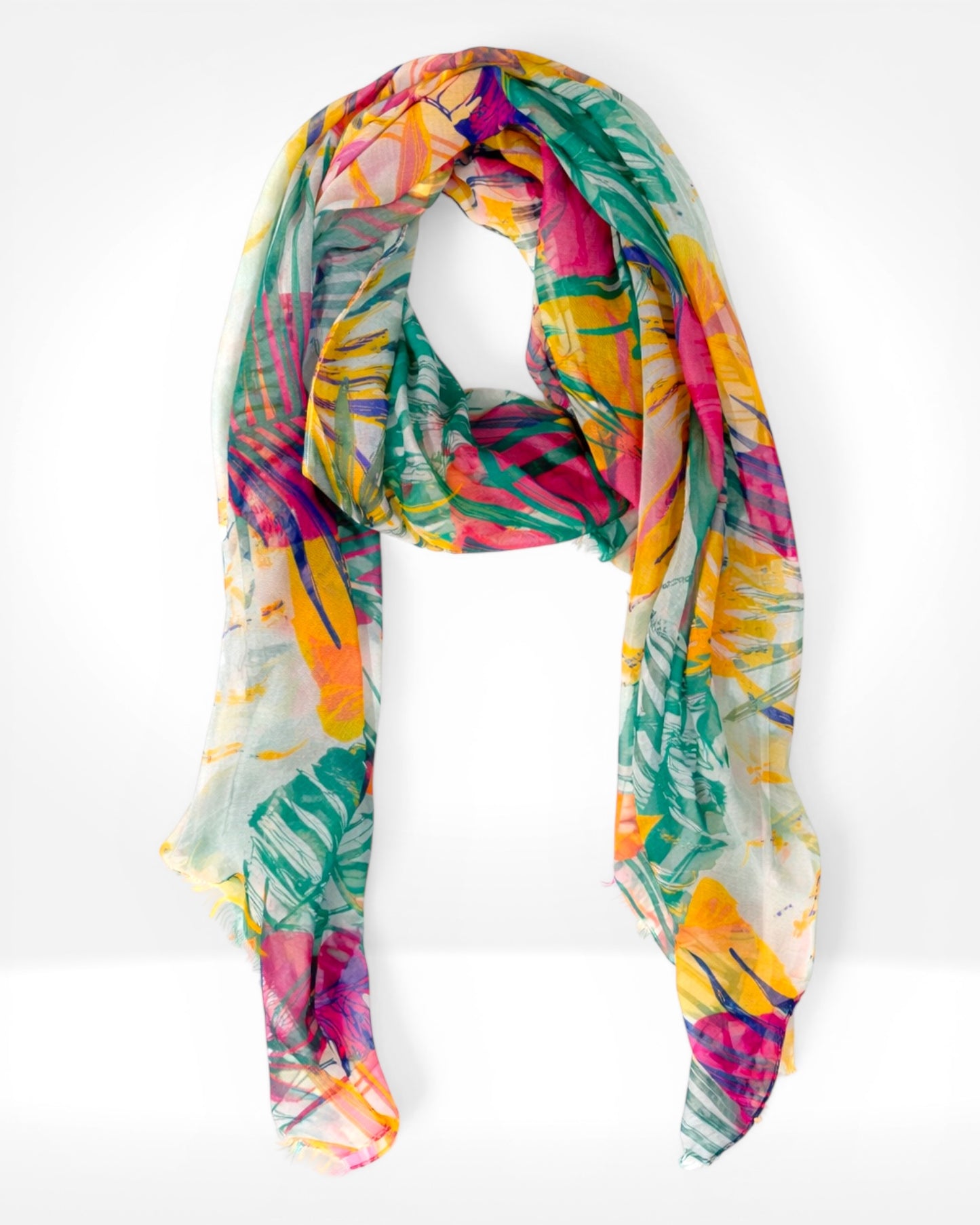 Tropical Leaf Print Scarf